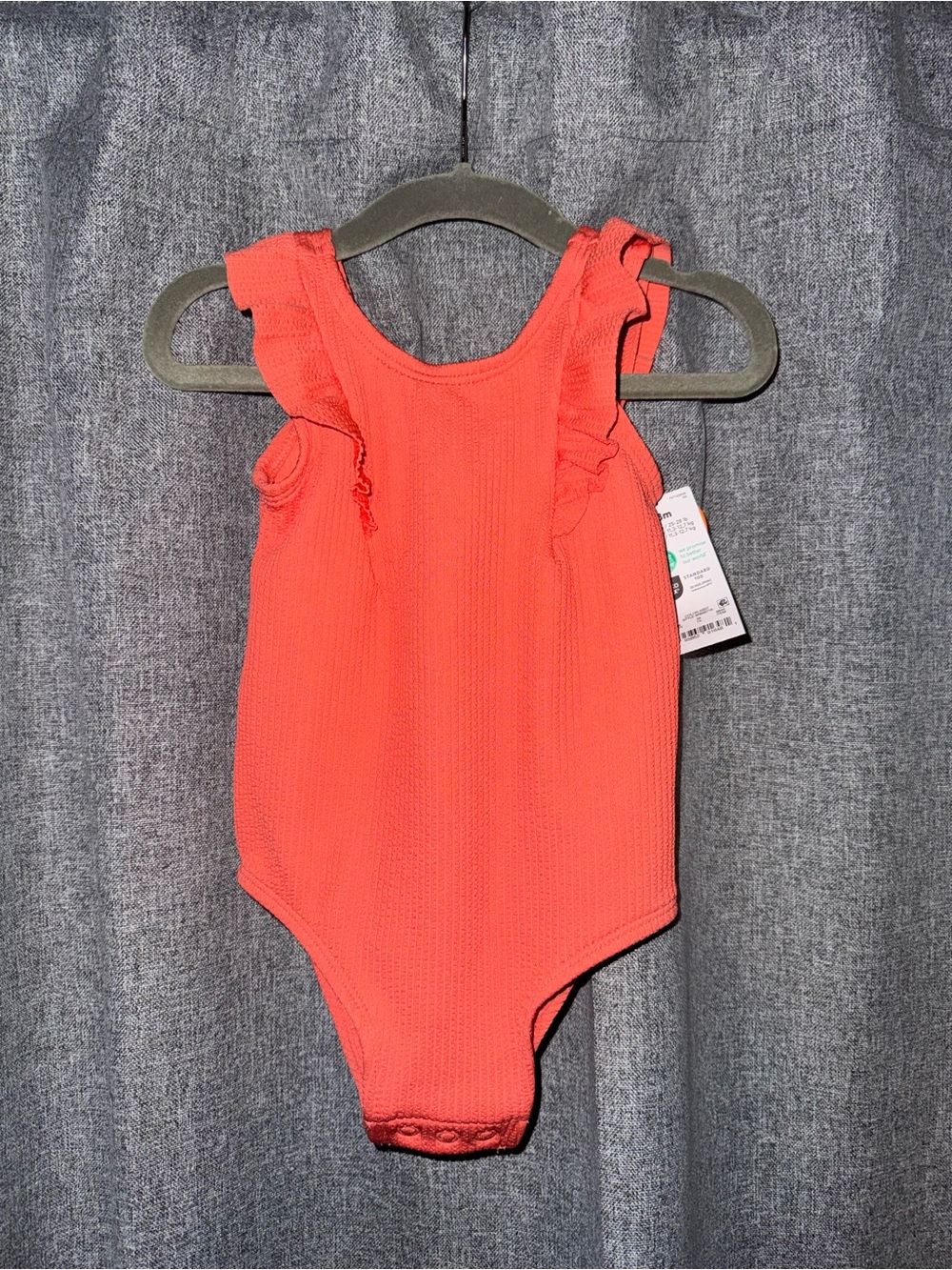 Carter's Coral Ruffle-Shoulder One-Piece Swimsuit